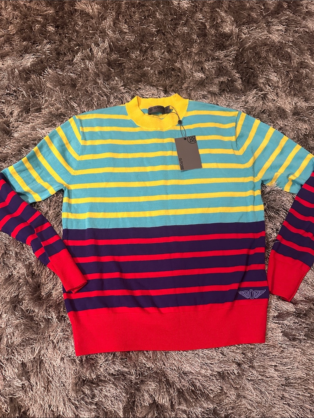 G Fore xs sweater colorful striped nwt